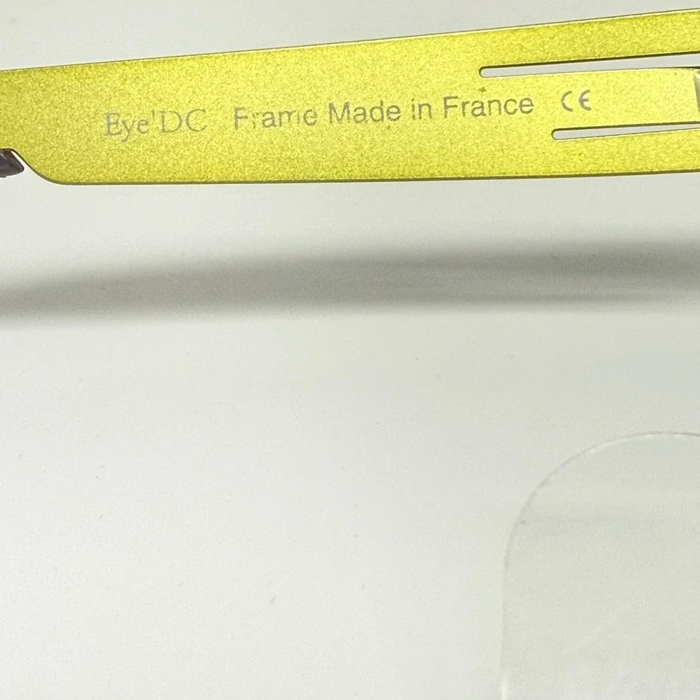 Eye DC Lime Green Metal Rectangular Eyeglass Frames Made in France H6555